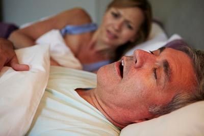 wife awake at night because of husband's sleep apnea